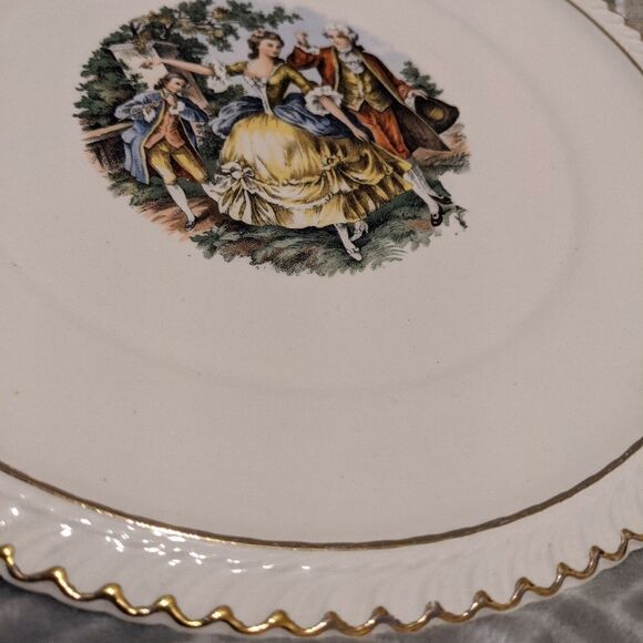 THE Harker Pottery Vintage Victorian Plate 22k Gold - Picture 4 of 7